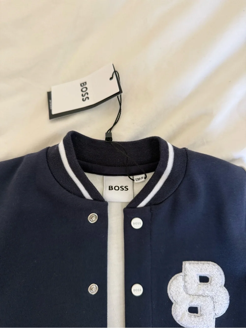 Boss Navy and White Kids 3-Piece Varsity Set